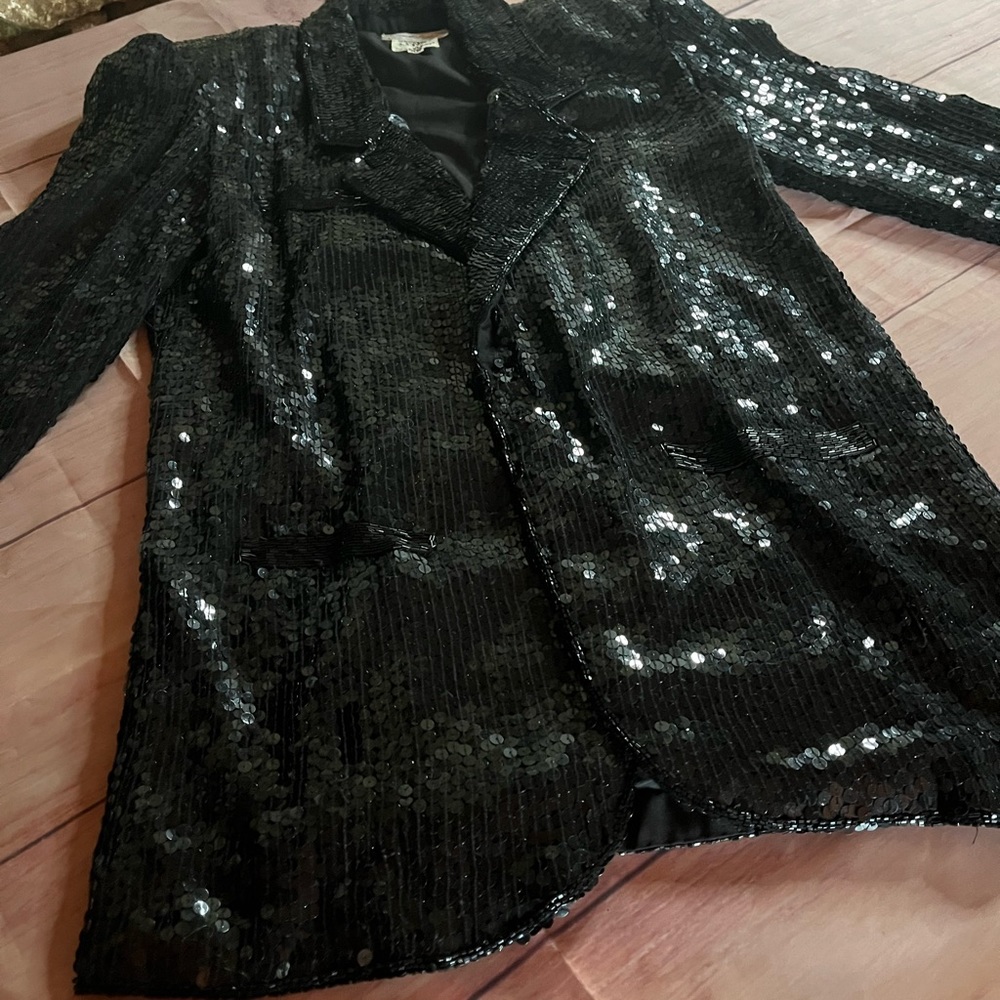 Candlelight Black Sequenced Blazer - image 4